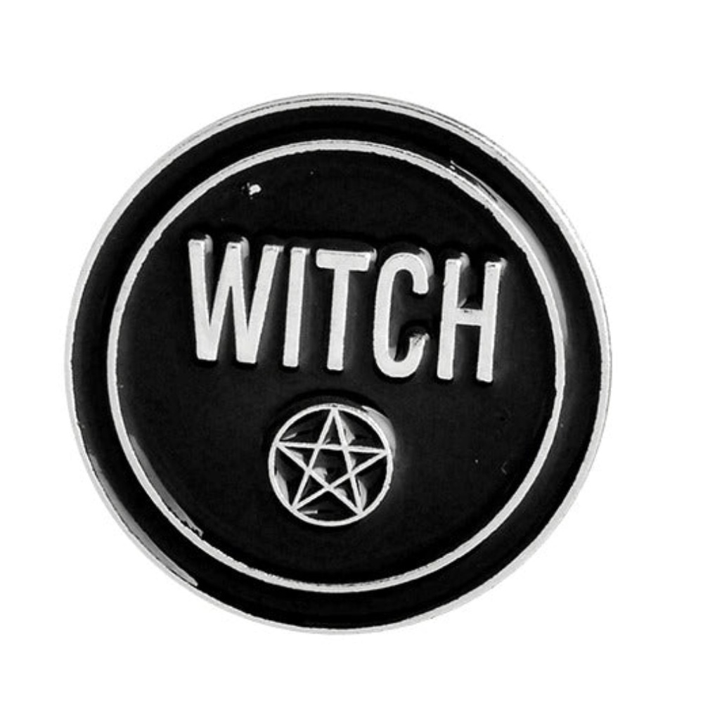 WITCH BLACK OIL DRIPPED ENAMEL PIN LAPEL PIN BROOCH NWT